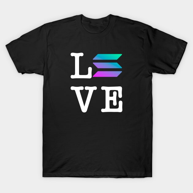 Love Solana Crypto Sol Token Logo Gift Ideas T-Shirt by BonnaVida